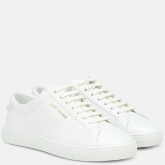 réplique de designer Saint Laurent Baskets Andy en cuir blanc