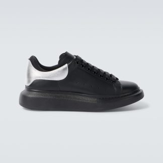 réplique de luxe Alexander McQueen Baskets oversize en cuir noir