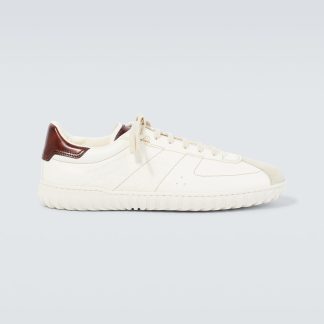 réplique de luxe Berluti Baskets Trainer en cuir brodé blanc