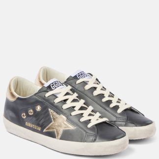 réplique de luxe Golden Goose Baskets Super Star en cuir noir