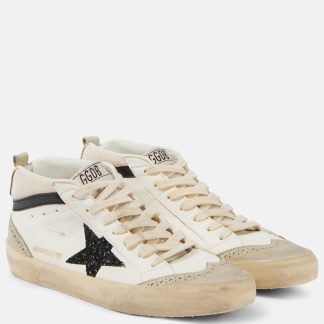 réplique de luxe Golden Goose Baskets en cuir Mid Star blanches