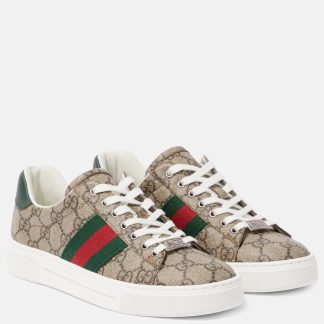 réplique de luxe Gucci Baskets GG Ace en cuir beige