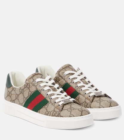 réplique de luxe Gucci Baskets GG Ace en cuir beige