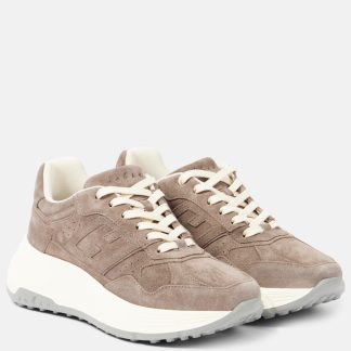 réplique de luxe Hogan Baskets Runner en daim gris