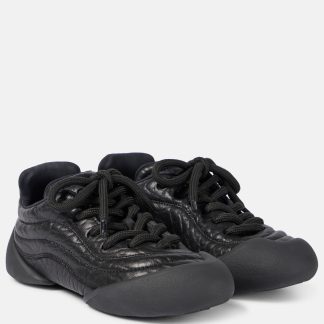 vente chaude designer Alexander McQueen Baskets Flexion en cuir noir