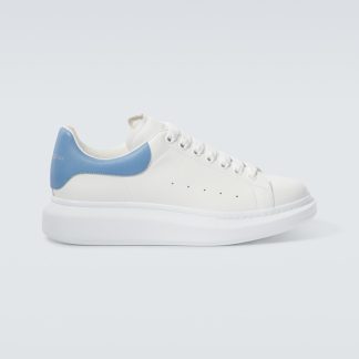 vente chaude designer Alexander McQueen Baskets oversize en cuir blanc