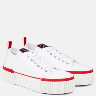 vente chaude designer Christian Louboutin Baskets à plateforme Super Pedro CL blanches