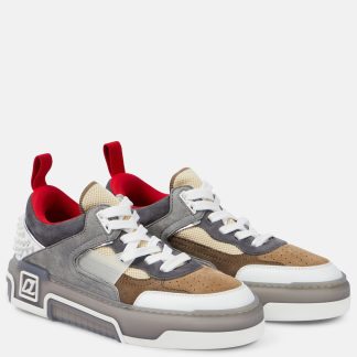 vente chaude designer Christian Louboutin Baskets en daim cloutées Astroloubi gris