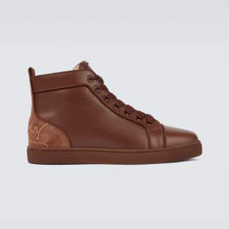 vente chaude designer Christian Louboutin Fun Louis sneakers marron