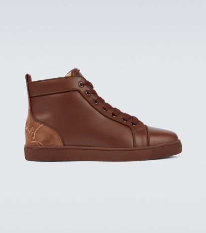 vente chaude designer Christian Louboutin Fun Louis sneakers marron