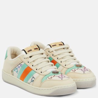 vente chaude designer Gucci Baskets en cuir embelli Screener multicolores