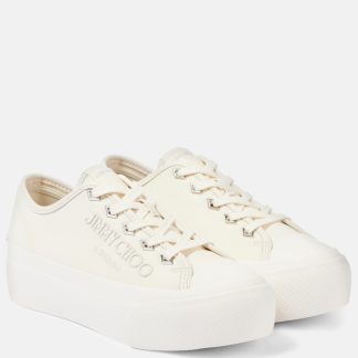 vente chaude designer Jimmy Choo Baskets à plateforme en toile Palma Maxi blanc