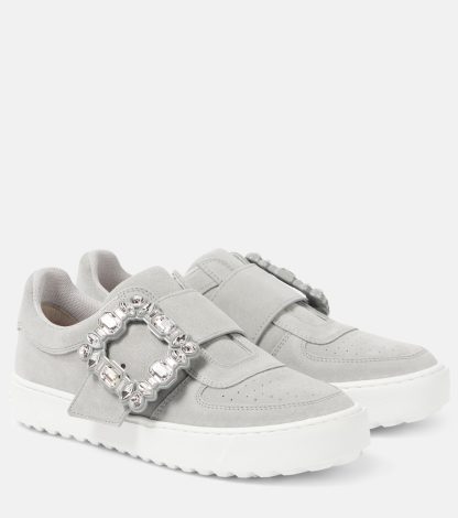 vente chaude designer Roger Vivier Very Vivier baskets en daim avec embellissement gris