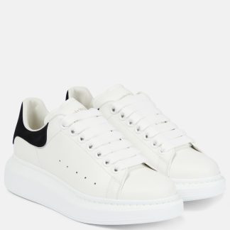 vente chaude luxe Alexander McQueen Baskets oversize en cuir blanc