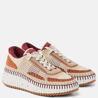 vente chaude luxe Chloé Baskets Nama en cuir marron