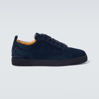 vente chaude luxe Christian Louboutin Fun Louis Junior baskets en daim bleu