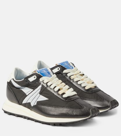 vente chaude luxe Golden Goose Baskets Marathon en cuir noir