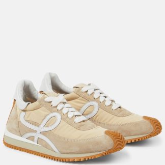 vente chaude luxe Loewe Paula's Ibiza Flow Runner baskets en daim beige