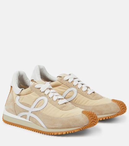 vente chaude luxe Loewe Paula's Ibiza Flow Runner baskets en daim beige