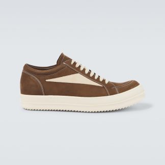 vente chaude luxe Rick Owens Baskets basses en daim marron