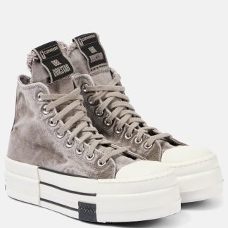 vente chaude luxe Rick Owens X Converse DRKSHDW DBL Drkstar HI sneakers gris