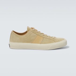 vente chaude luxe Tom Ford Baskets Cambridge en daim beige