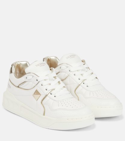 vente chaude luxe Valentino Garavani Baskets en cuir One Stud blanches