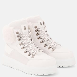 vente en gros de produits de luxe Bogner Bottes en cuir bordées de cisaillement blanc