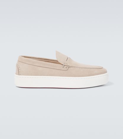 vente en gros de produits de luxe Christian Louboutin Paqueboat chaussures bateau en daim beige