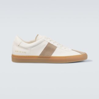 vente en gros de produits de luxe Common Projects Baskets Tennis en cuir bordé de daim blanc