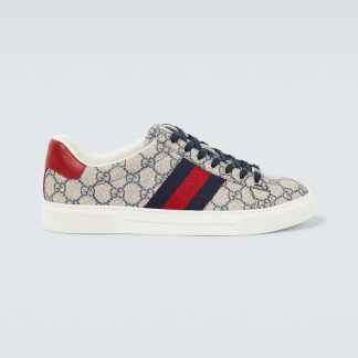 vente en gros de produits de luxe Gucci Baskets Gucci Ace en toile beige