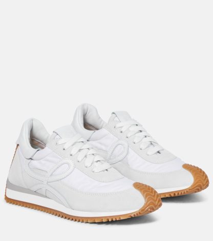 vente en gros de produits de luxe Loewe Baskets Flow Runner en daim blanc